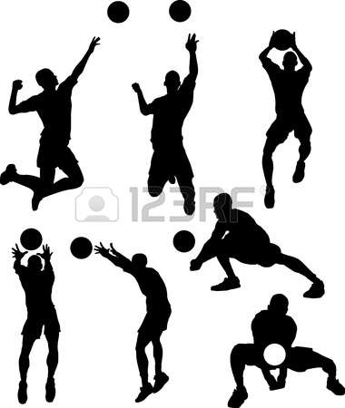 380x450 Volleyball Vector Images Of Male Volleyball Silhouettes Spiking