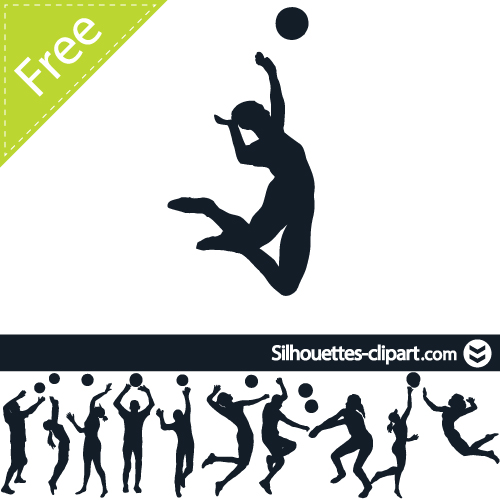 500x500 Volleyball Player Silhouettes Volleyball Players