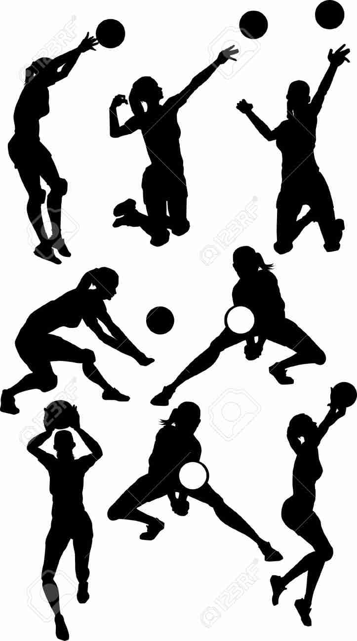 723x1300 Images Of Female Volleyball Silhouettes Spiking And Setting Ball