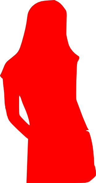312x590 Girl Red Silhouette Clip Art