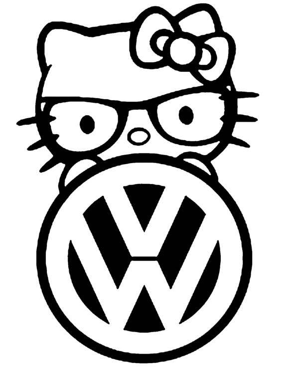 570x738 Volkswagen Hello Kitty Vinyl Decal By Specialtydecals On Etsy I