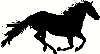 425x232 Running Horse Silhouette Vinyl Wall Art Home Amp Kitchen