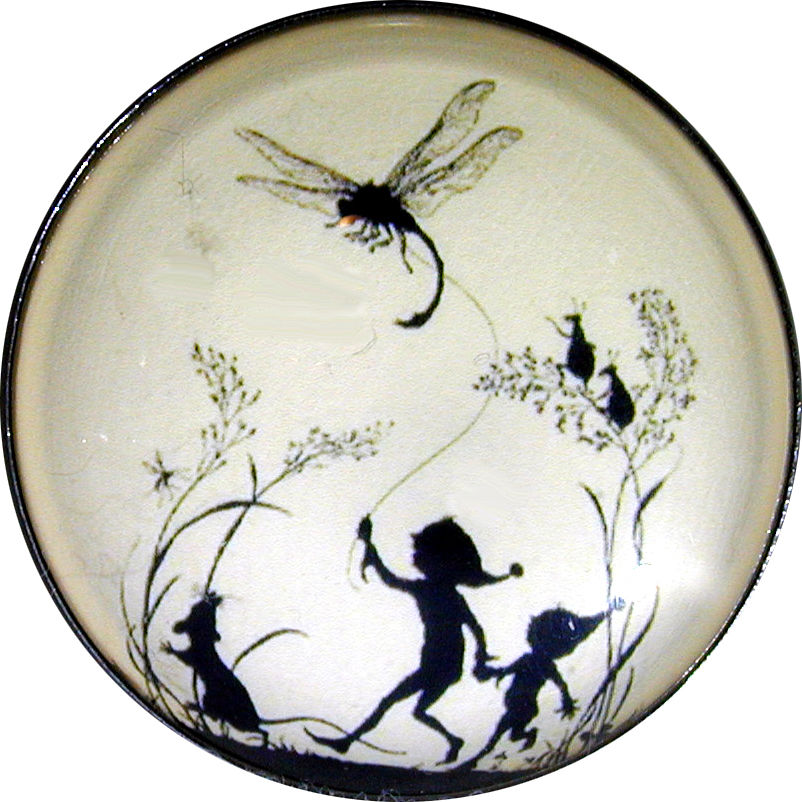 802x802 Crystal Dome Button Fairy Silhouette W Dragonfly Kite Lgsz F 54