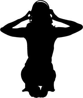 287x339 Girl W Headphones Silhouette.