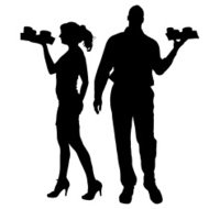 190x190 Vector Waiter Premium Clipart