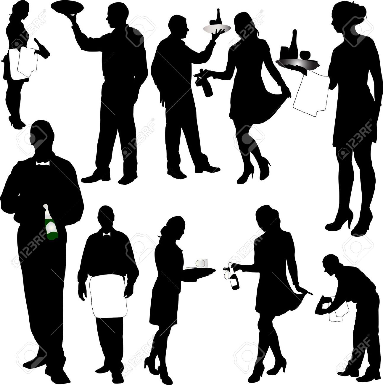 1294x1300 Waiter Silhouette