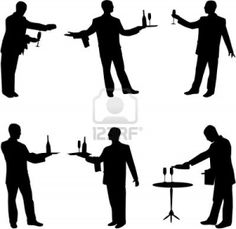 236x229 Waiters And Waitresses Silhouette Collection Stock Photo