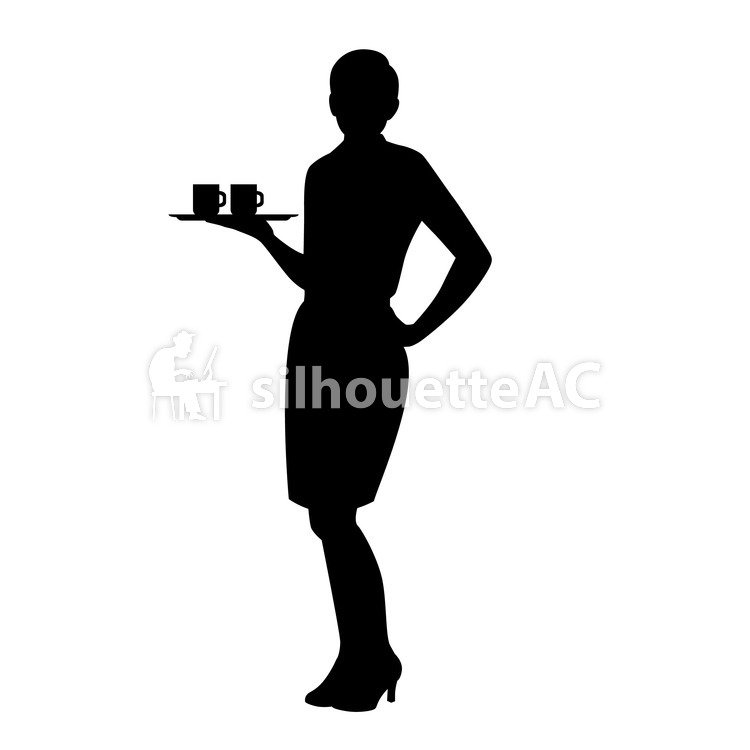 750x750 Free Silhouette Vector An Illustration, Waiter