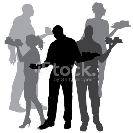 440x440 Vector Waiter Stock Vector