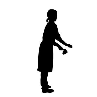 340x340 Free Silhouette Vector An Illustration, Waiter