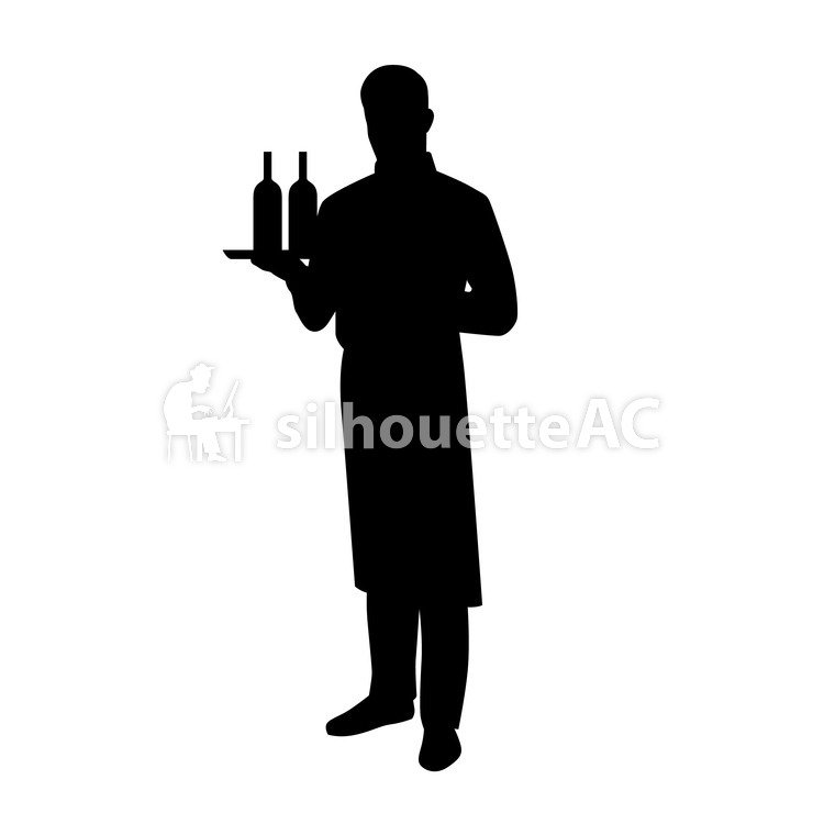 750x750 Free Silhouette Vector An Illustration, Waiter