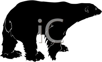 350x213 Picture Of A Silhouette Of A Polar Bear Walking In A Vector Clip