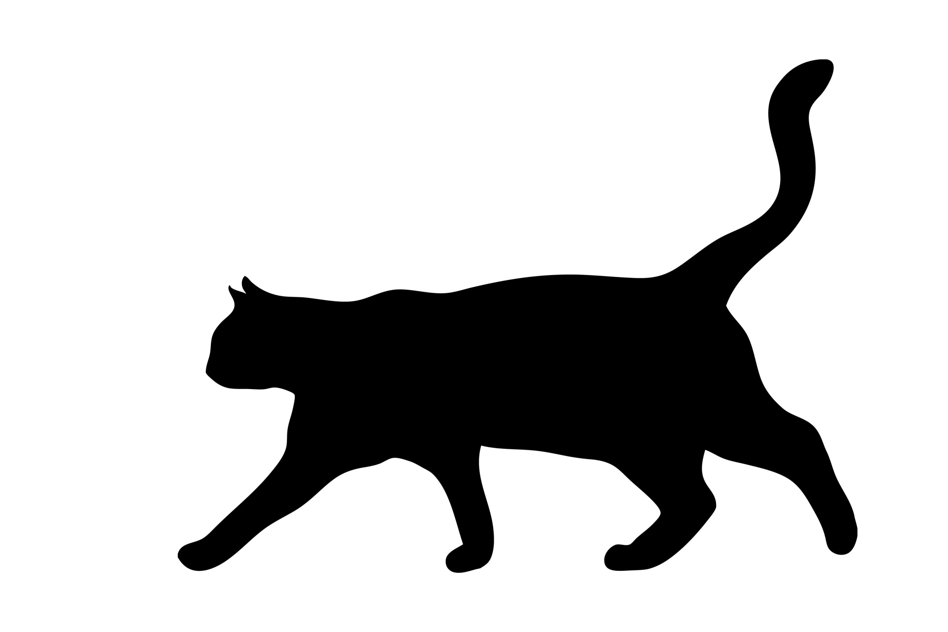 Walking Cat Silhouette at GetDrawings | Free download