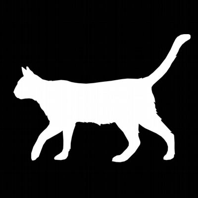 400x400 Cat Walking Silhouette. Great Graphics. Unlimited Possibilities