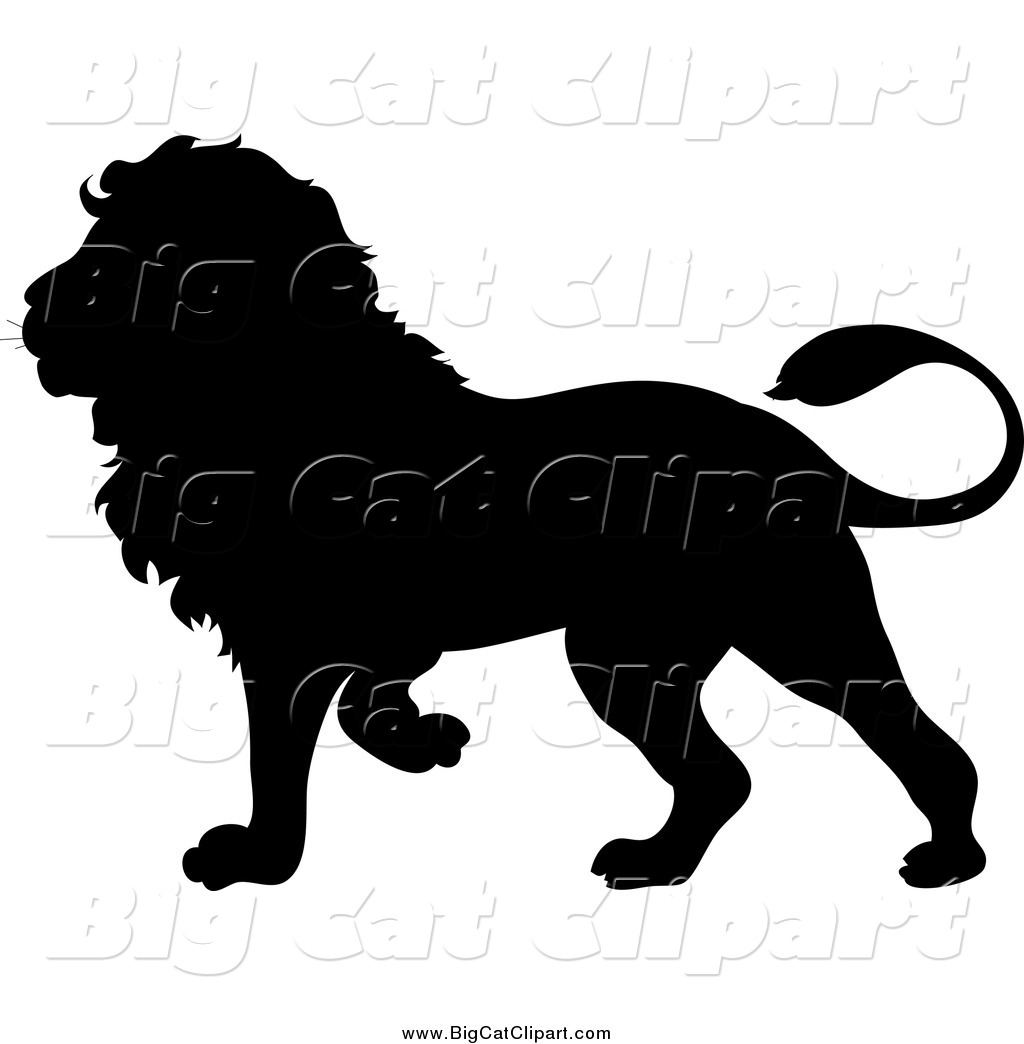 1024x1044 Big Cat Vector Clipart Of A Walking Black Lion Silhouette By Pams