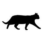150x150 Walking Cat Silhouette Vector Image