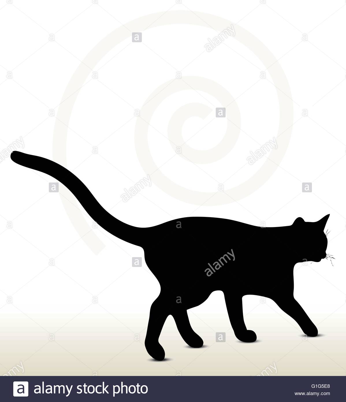 1198x1390 Black Cat Walking Stock Vector Images