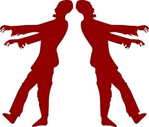 300x255 5 Pair 3 Zombie Red Decals Sticker Hazard Outbreak Response