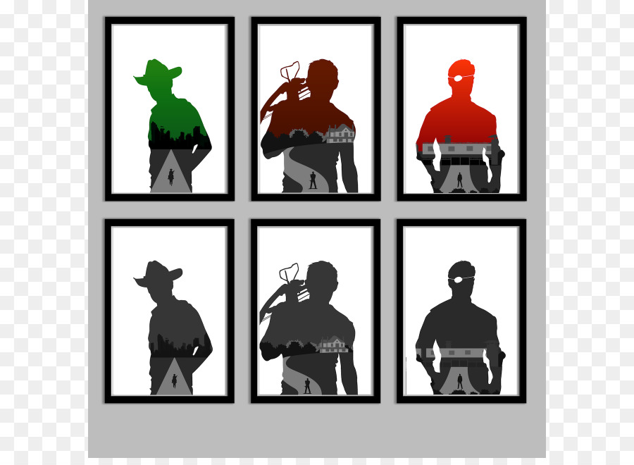 900x660 Daryl Dixon Rick Grimes Michonne The Governor Silhouette