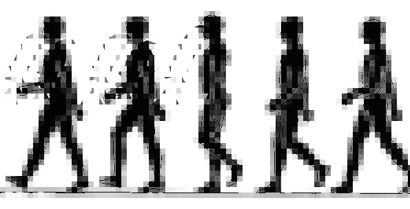 595x304 People, Public, Silhouette, Outline, Walking, Black, Dark, Group
