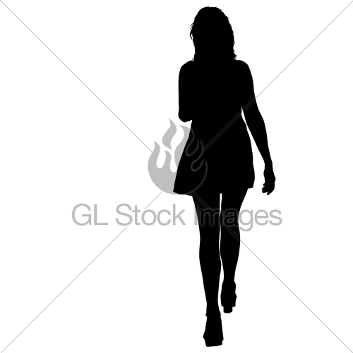 500x500 Silhouette Of People Walking On White Background Gl Stock Images