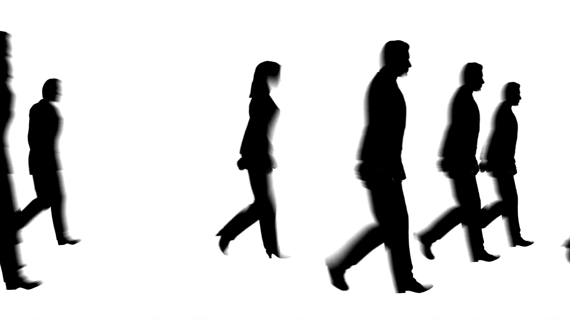 1920x1080 Walking People Silhouette Pedestrian Stock Video Footage