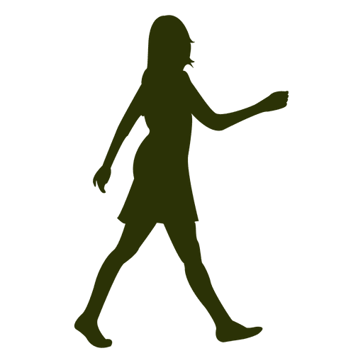 512x512 Busy Girl Walking Silhouette