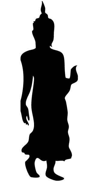 319x607 Walking Buddha Silhouette Vector Image Svg Format Free Vector