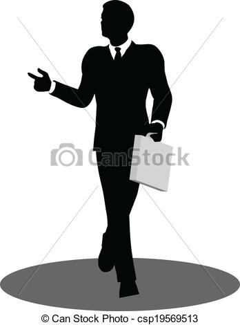 348x470 Eps 10 Vector Illustration Of Business People Walking