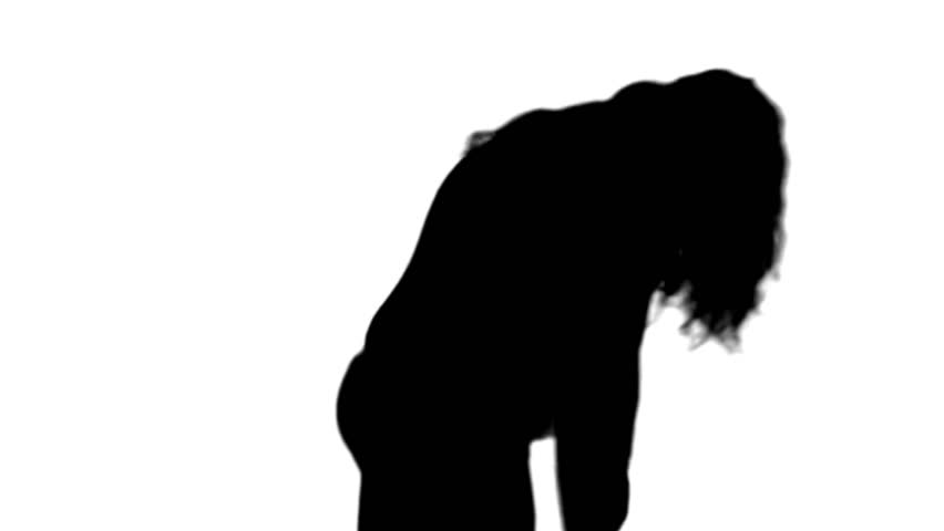 852x480 Silhouette Of Obese Zombie With Long Hairs Walking Across