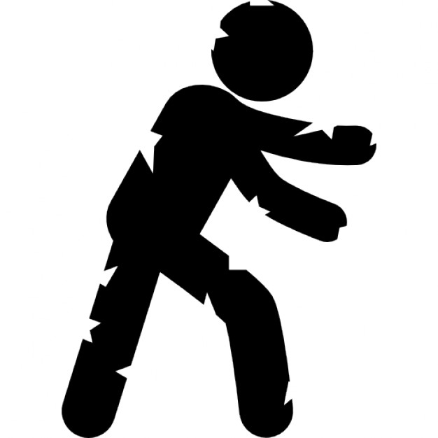 626x626 Zombie Man Walking Cracked Silhouette Icons Free Download