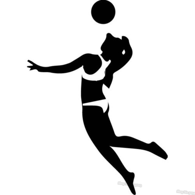 640x640 Sport Volleyball Player Wall Sticker Ball Silhouette Volleyball