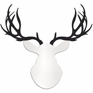 300x300 Contemporary Buck Large White Amp Black Deer Cut Out