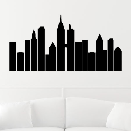 450x450 City Skyline Silhouette Wall Wall Art Decal