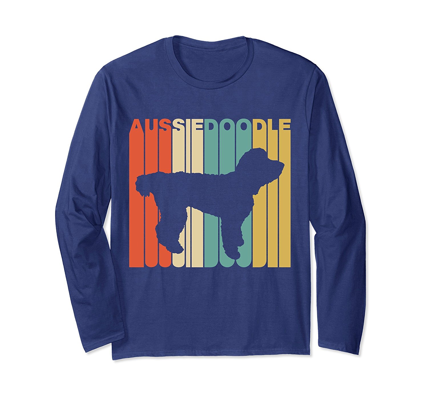 1500x1403 Vintage Style Aussiedoodle Silhouette Long Sleeve T