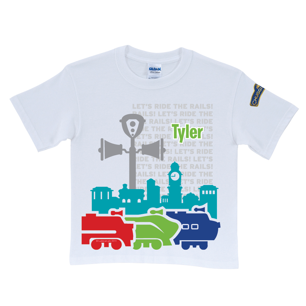 1000x1000 Chuggington Ride The Rails Silhouette White T Shirt Tv's Toy Box