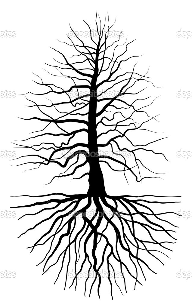638x1024 Oak Tree Silhouette With Roots Clipart Panda