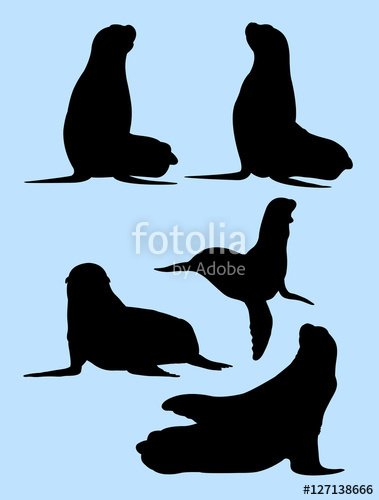 379x500 Sea Lion Animal Gesture Silhouette. Good Use For Symbol, Logo