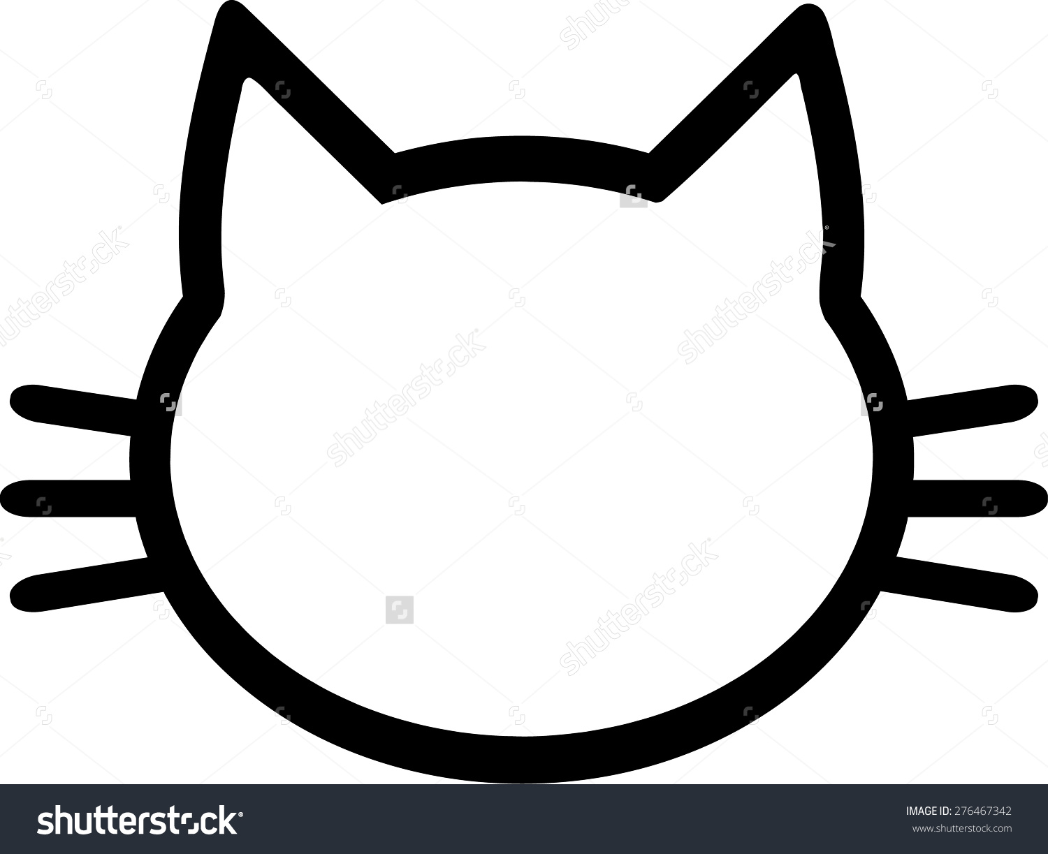 1500x1223 Cat Head Outline