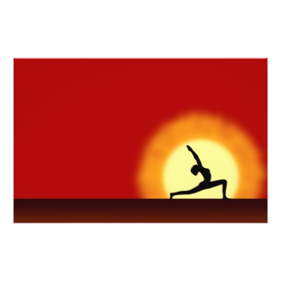 400x400 Warrior Yoga Pose Silhouette Flyer