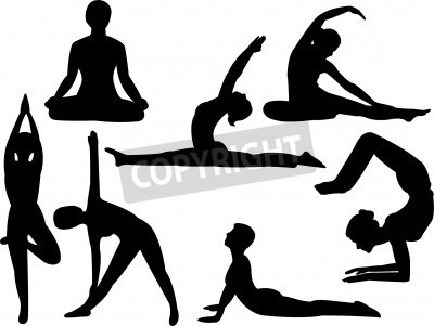 400x301 Yoga Warrior Pose Silhouette