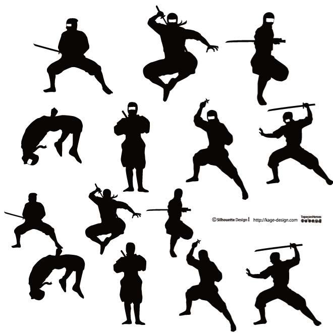 660x660 Ninja Warriors Vector Set