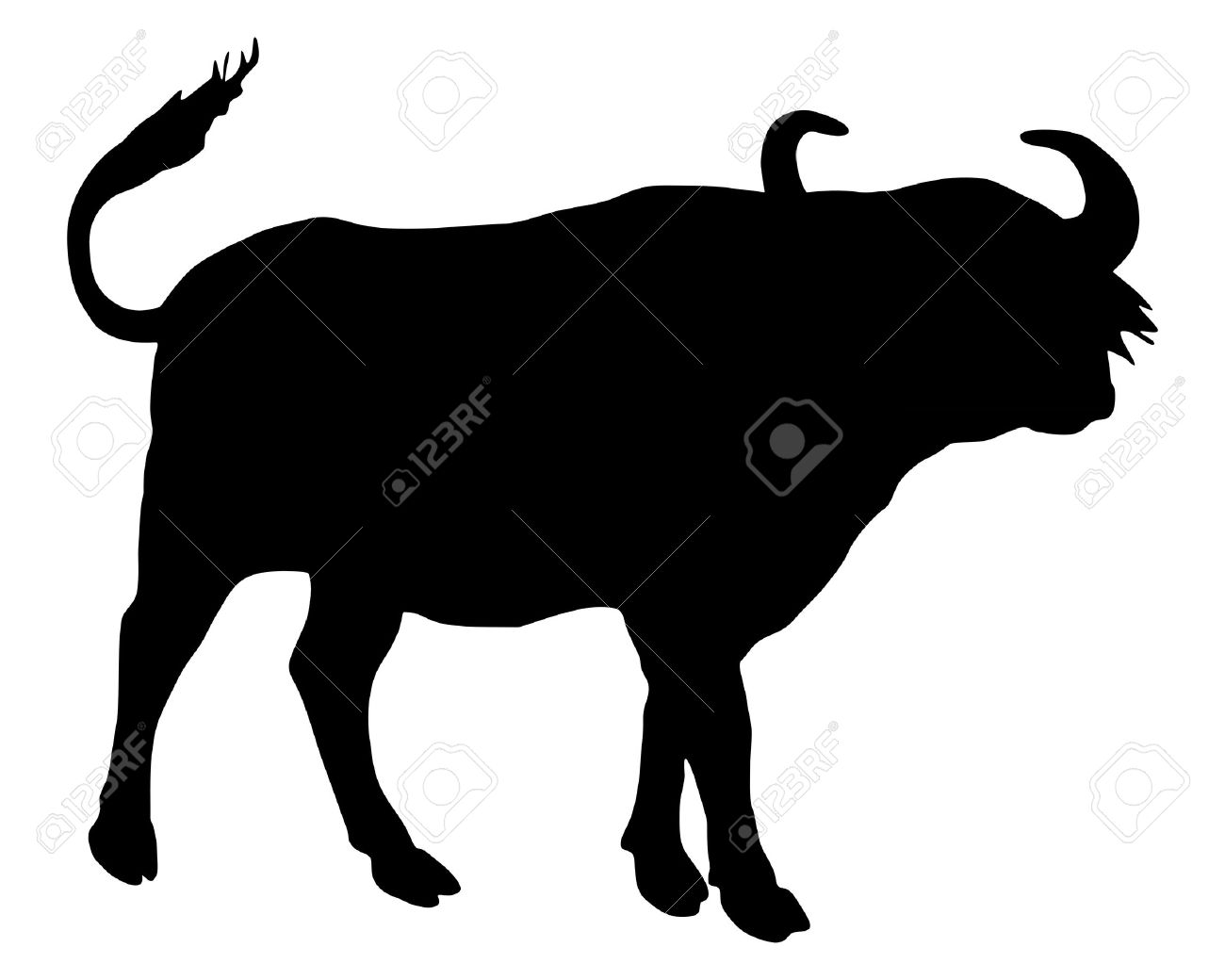1300x1040 African Buffalo Clipart Silhouette