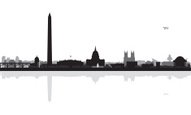 191x115 Washington City Skyline Silhouette Background Stock Vectors