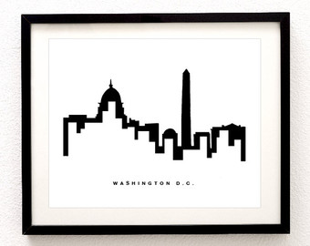 340x270 Washington Dc Skyline Watercolor Painting City Art Printable