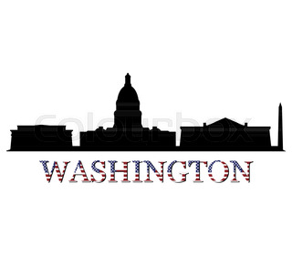 320x280 Washington Dc City Skyline Silhouette Vector Illustration Stock