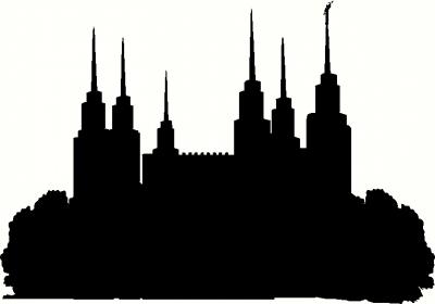 400x280 Maryland Washington D.c. Temple Silhouette Wall Sticker, Vinyl