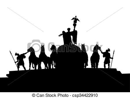 450x338 Silhouette Equestrian Monument On A White Background Vector Clip