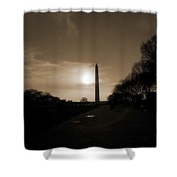 250x250 George Washington Monument Shower Curtains Fine Art America