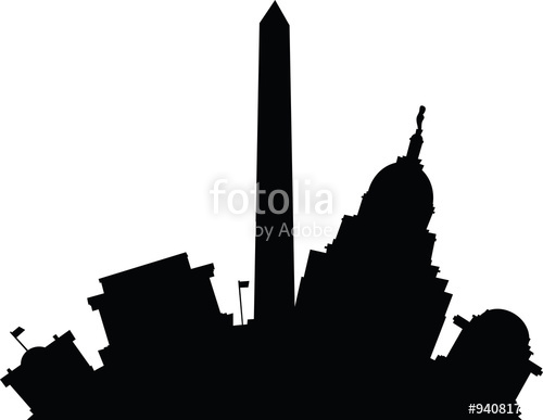 500x387 Cartoon Building Silhouette Of Famous Landmarks In Washington D.c.